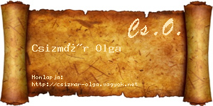 Csizmár Olga névjegykártya